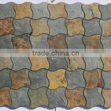 Natural Rusty Slate Stacked Wall Cladding Stone