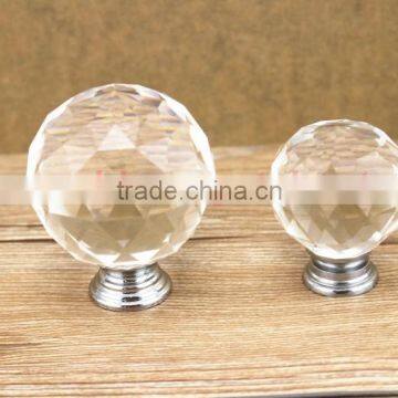 Furniture clear crystal knob 50mm