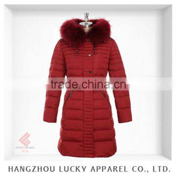 lady women fashion real fur winter duck down jacket LK15025