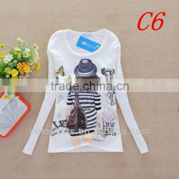 2013 Custom Latest Cotton Printing T-Shirts Design for Ladies