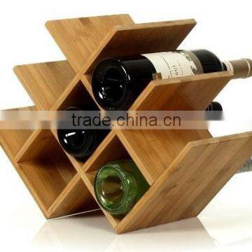 8 Bottle Bamboo Wine Rack Holder
