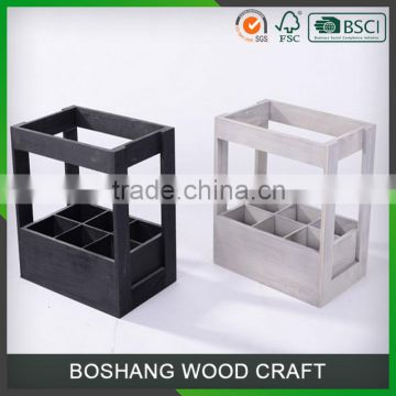 Wholesale 6 Bottles Wooden Box Wine Holder