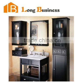 LB-LX2100 Floor Mounted Double Sinks Solid Wood Bathroom Cabinet