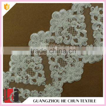 HC-2256-1 Hechun Latest Style Bead Scalloped Ivory Lace Bridal Trim                        
                                                Quality Choice