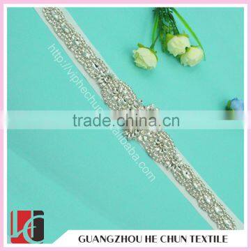 HC-2079 2015 Hot Sale Rhinestone Applique Trimming Crysta ,Appliques For Wedding Dresses/Fashion Headband Applique Designs photo-3