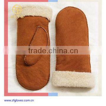 Lady's fashion warm leather mittens glove