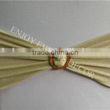 YHS#569 gold glitter spandex lycra wedding banquet events stretchy chair sash band bow                        
                                                Quality Choice