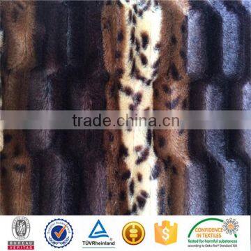 long pile faux fur bedding sheet pv animal printed long hair plush fabric