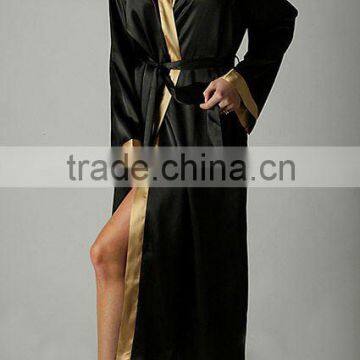 Classic women's long satin bathrobe/lounge robes