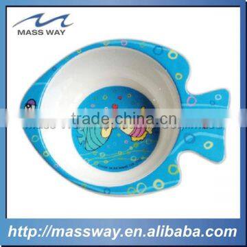 Custom Cartoon Kids Fish Shape Plastic Melamine Serving Baby Bowl photo-1