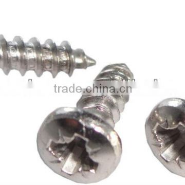 Cross recessed pan head self tapping screws