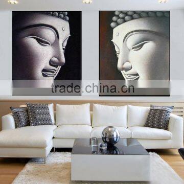 modern art buddha face abstract oil painting for living room