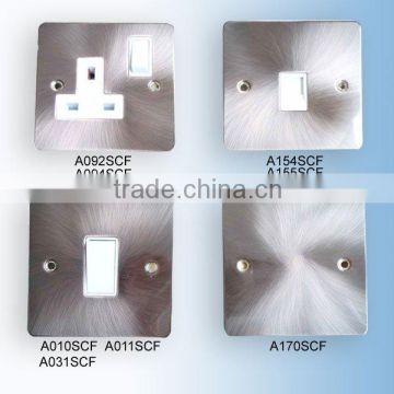 A094 A155 A060 A170 Flat Satin Stainless Wall Switch & Socket