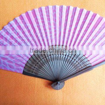 Romantic silk hand fan bamboo handle with your logo