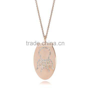14K Rose Gold Plate for Silver/Brass Genuine Crystal Customize Design Sea Theme 'Octopus' Animal Pendants Jewelry