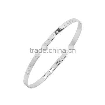Memories Bangles With Customize Design Word 'GET LEAN TO GET LAID' With 4mm/7mm Width