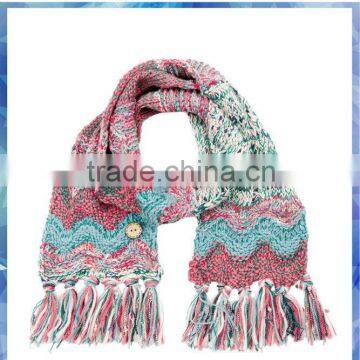 craft patch girls knit acrylic scarf/cheap winter scarf/custom made scarf