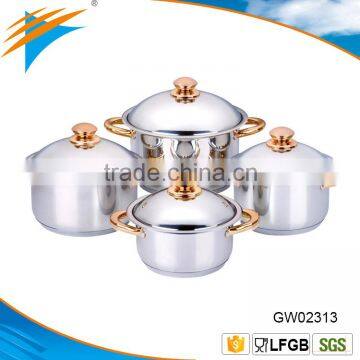 8PCS Wide Edge 18cm 20cm 22cm 24cm Stainless Steel Casserole Set