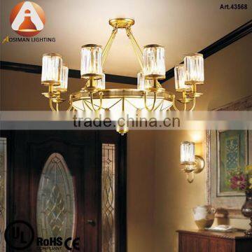 Arabic Modern Chandelier Brass Lamp with Glass Shade