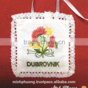 Heart Flower Design Fragrant Bags With Embroidery for Air Fresh Powder Sachet photo-2