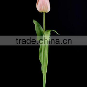 61 cm PVC Real Touch Tulip Spray With 3 Leaves Artificial Flower photo-4