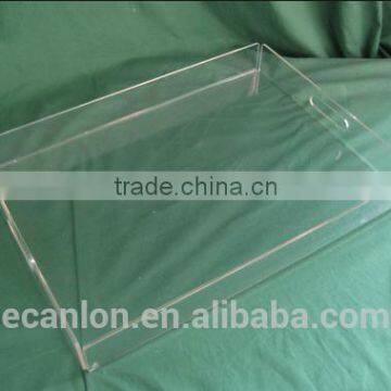 customize size clear plastic tray with handles