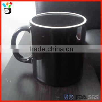 Perfect For Coffee Drinking 22oz Size Black Ceramic Mug With Handle