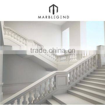 villa marble stair treads and risers with baluster