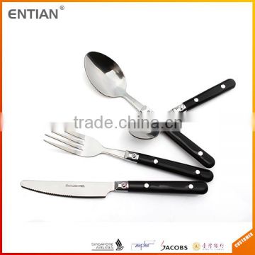 stainless steel cutlery black handle, cutlery sets 24pcs, set cutlery