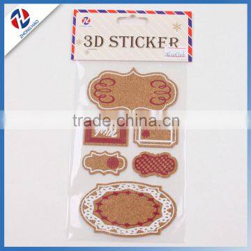 soft wooden scrapbook sticker adhesive cork sticker