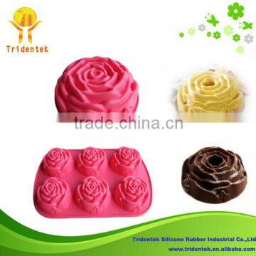 Rose shape flower silicone soap molds