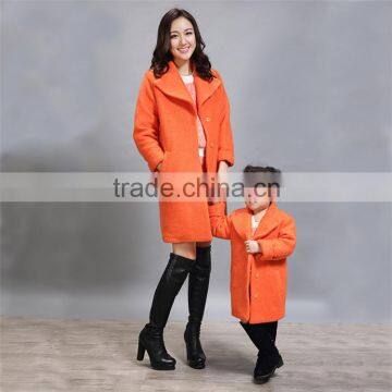 Mom and baby family look overcoat