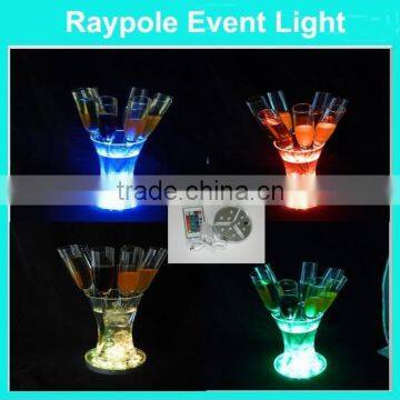 2015 hot items products round sharp 10CM remote-controlled led illuminated light base wedding gift