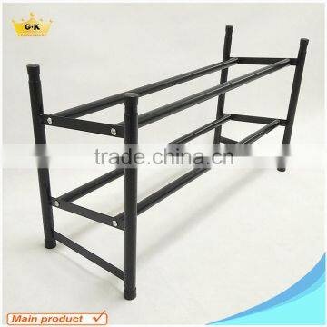 Made in China , Shenzhen Manufacturer 12 pairs 4 Tier Eco Friendly Powder Coating Mat Black Extendable and Stackable Shoe Rack