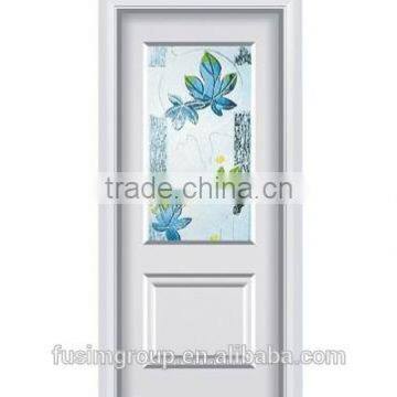 Steel wooden armored door with white color