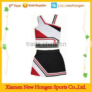 Wholesale youth striped sleeveless cheerleading uniforms design