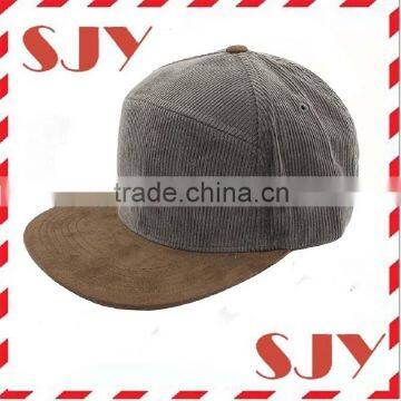 Vintage Corduroy Suede Flat Bill Brim Snapback Baseball Cap photo-2