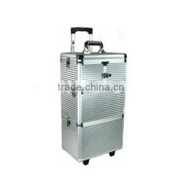 Aluminum Rolling Makeup Train Cosmetic Case