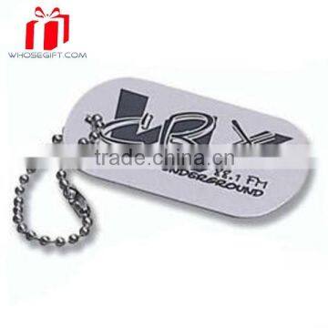 Promotional Custom Embossing Logo Silicone Dog Id Tag With Ball Chain