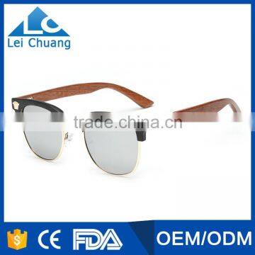 top selling wooden sunglasses 2016 with plastic mixed alloy frame used natural wood