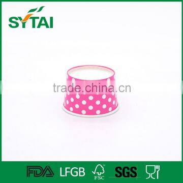 Eco-friendly Disposable Custom Pattern Pink Paper Ice Cream Cups