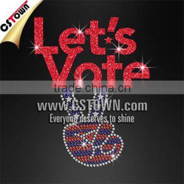 Let's Vote Glitter Iron on Design