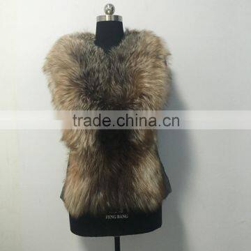 2015 new arrival sheep leather with fox fur vest for women