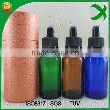 cardboard tube packaging for glass dropper bottle childproof cap