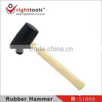 Rubber hammer with wood handle for industrial use