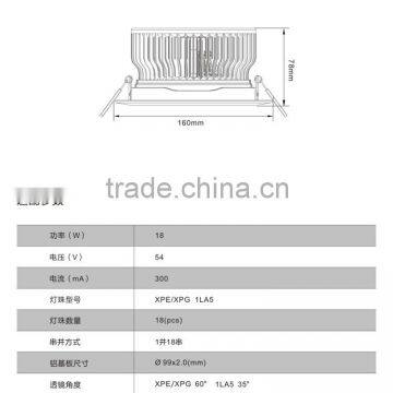 Well Selling China Manufacturer Excellent Quality 54v 18w Led Ceiling Down Lamp photo-4