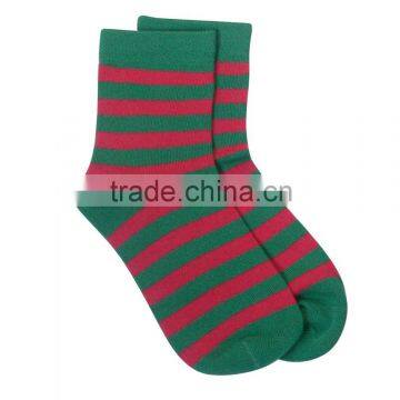 GSC-38 Hot Sale High Quality Bamboo School Red Striped Custom Knit Socks