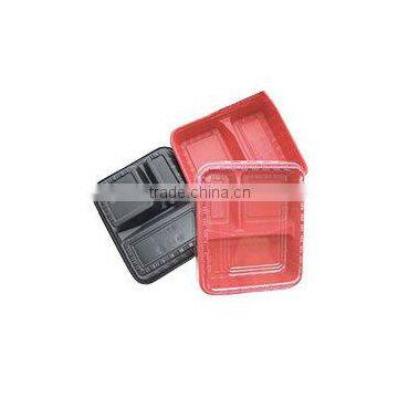 Disposable Take-away Food Container With Lid 3 Compartment Microwavable photo-2
