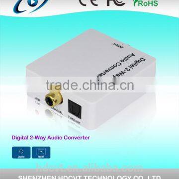 Best selling Digital 2-way Audio Converter, supports SPDIF/Toslink/Coaxial