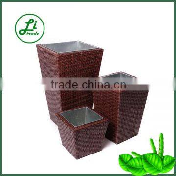 Plastic rattan handmade vertical garden planter